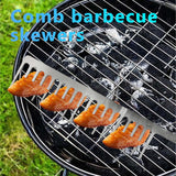Maxbell Comb Barbecue Skewer Reusable Metal Kebab Stick for Barbecue Outdoor Chicken