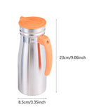 Maxbell 1000ml Stainless Steel Iced Tea Juice Pitcher for Restaurant Sturdy 8.5x23cm Orange