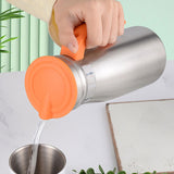 Maxbell 1000ml Stainless Steel Iced Tea Juice Pitcher for Restaurant Sturdy 8.5x23cm Orange