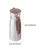 Maxbell 1000ml Stainless Steel Iced Tea Juice Pitcher for Restaurant Sturdy 8.5x23cm Brown