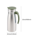 Maxbell 1000ml Stainless Steel Iced Tea Juice Pitcher for Restaurant Sturdy 8.5x23cm Green