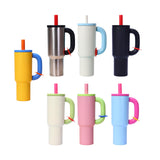 Maxbell Insulated Tumbler Keep Cold Resuable Coffee Cup for Fishing Women Men Picnic Silver
