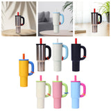 Maxbell Insulated Tumbler Keep Cold Resuable Coffee Cup for Fishing Women Men Picnic Silver