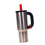 Maxbell Insulated Tumbler Keep Cold Resuable Coffee Cup for Fishing Women Men Picnic Silver