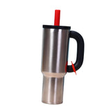 Maxbell Insulated Tumbler Keep Cold Resuable Coffee Cup for Fishing Women Men Picnic Silver