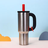 Maxbell Insulated Tumbler Keep Cold Resuable Coffee Cup for Fishing Women Men Picnic Silver