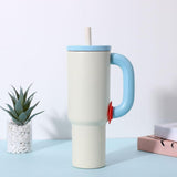 Maxbell Insulated Tumbler Keep Cold Resuable Coffee Cup for Fishing Women Men Picnic White
