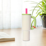 Maxbell Insulated Tumbler Keep Cold Resuable Coffee Cup for Fishing Women Men Picnic Beige