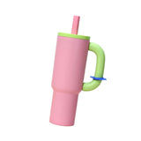 Maxbell Insulated Tumbler Keep Cold Resuable Coffee Cup for Fishing Women Men Picnic Pink