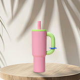Maxbell Insulated Tumbler Keep Cold Resuable Coffee Cup for Fishing Women Men Picnic Pink