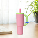 Maxbell Insulated Tumbler Keep Cold Resuable Coffee Cup for Fishing Women Men Picnic Pink