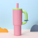 Maxbell Insulated Tumbler Keep Cold Resuable Coffee Cup for Fishing Women Men Picnic Pink
