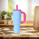 Maxbell Insulated Tumbler Keep Cold Resuable Coffee Cup for Fishing Women Men Picnic Blue
