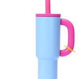 Maxbell Insulated Tumbler Keep Cold Resuable Coffee Cup for Fishing Women Men Picnic Blue