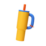 Maxbell Insulated Tumbler Keep Cold Resuable Coffee Cup for Fishing Women Men Picnic Yellow