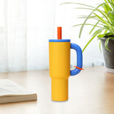 Maxbell Insulated Tumbler Keep Cold Resuable Coffee Cup for Fishing Women Men Picnic Yellow