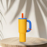 Maxbell Insulated Tumbler Keep Cold Resuable Coffee Cup for Fishing Women Men Picnic Yellow