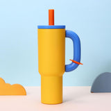 Maxbell Insulated Tumbler Keep Cold Resuable Coffee Cup for Fishing Women Men Picnic Yellow