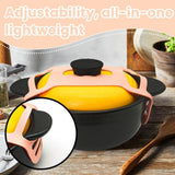 Maxbell Pot Lid Strap Reusable Silicone Tie Adjustable Elastic Silicone Elastic Band Black