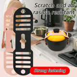 Maxbell Pot Lid Strap Reusable Silicone Tie Adjustable Elastic Silicone Elastic Band Black