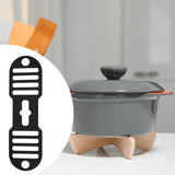 Maxbell Pot Lid Strap Reusable Silicone Tie Adjustable Elastic Silicone Elastic Band Black