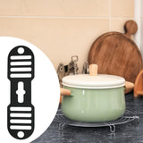 Maxbell Pot Lid Strap Reusable Silicone Tie Adjustable Elastic Silicone Elastic Band Black