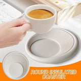 Maxbell Silicone Drink Coaster Coffee Drink Mat Non Slip Placemat for Any Table white