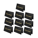 Maxbell 10Pcs Reserved Seating Card Placeholders for Gatherings Birthday Anniversary Black