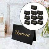 Maxbell 10Pcs Reserved Seating Card Placeholders for Gatherings Birthday Anniversary Black