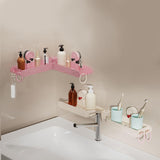 Maxbell Bathroom Shelf No Drill Elegant Bathroom Organizer for Apartment Toilet Dorm White