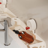 Maxbell Bathroom Shelf No Drill Elegant Bathroom Organizer for Apartment Toilet Dorm White