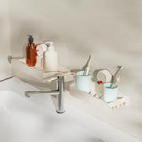 Maxbell Bathroom Shelf No Drill Elegant Bathroom Organizer for Apartment Toilet Dorm White