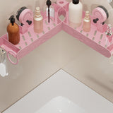 Maxbell Bathroom Shelf No Drill Elegant Bathroom Organizer for Apartment Toilet Dorm Pink