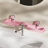 Maxbell Bathroom Shelf No Drill Elegant Bathroom Organizer for Apartment Toilet Dorm Pink