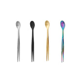 Maxbell 2in1 Spoon Tweezer Portable Dining Utensil for Celebrations Parties Catering Silver