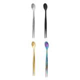 Maxbell 2in1 Spoon Tweezer Portable Dining Utensil for Celebrations Parties Catering Silver