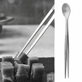 Maxbell 2in1 Spoon Tweezer Portable Dining Utensil for Celebrations Parties Catering Silver