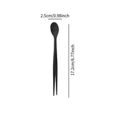 Maxbell 2in1 Spoon Tweezer Portable Dining Utensil for Celebrations Parties Catering Black