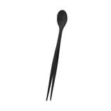 Maxbell 2in1 Spoon Tweezer Portable Dining Utensil for Celebrations Parties Catering Black