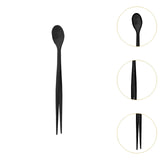 Maxbell 2in1 Spoon Tweezer Portable Dining Utensil for Celebrations Parties Catering Black