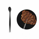 Maxbell 2in1 Spoon Tweezer Portable Dining Utensil for Celebrations Parties Catering Black