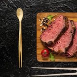 Maxbell 2in1 Spoon Tweezer Portable Dining Utensil for Celebrations Parties Catering Yellow