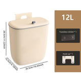 Maxbell Compost Bin Wall Mounted Garbage Can Wall Mounted for Under Sink Bathroom RV 12L