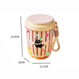 Maxbell Fruit Salad Storage Cup with Colander Food Container for Office Work Camping Pink