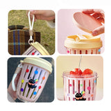 Maxbell Fruit Salad Storage Cup with Colander Food Container for Office Work Camping Pink