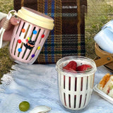 Maxbell Fruit Salad Storage Cup with Colander Food Container for Office Work Camping Pink
