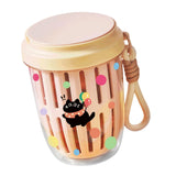 Maxbell Fruit Salad Storage Cup with Colander Food Container for Office Work Camping Pink