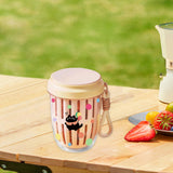 Maxbell Fruit Salad Storage Cup with Colander Food Container for Office Work Camping Pink