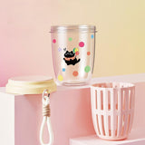 Maxbell Fruit Salad Storage Cup with Colander Food Container for Office Work Camping Pink