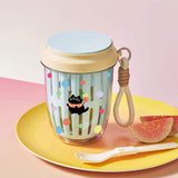 Maxbell Fruit Salad Storage Cup with Colander Food Container for Office Work Camping Blue